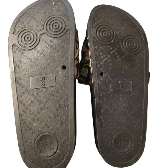 Steve Madden Womens Embroidered Leopard Print Slide Sandals - Size 8 - Picture 3 of 3